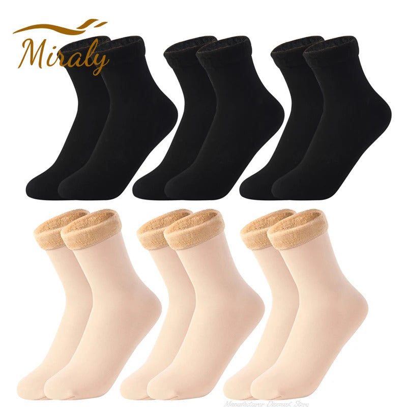 1/2/3/5/10Pairs Thermal Socks Women Winter Warm Thicken Fleece Short Socks Cashmere Wool Socks Snow Velvet Boots Home Floor Wear