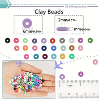 14400/4200/2400pcs Assorted Polymer Clay Beads Kit for DIY Jewelry Making - Handmade Craft for Bracelet, Necklace, Earrings