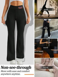 Soft and warm plush pants with high waisted and tight bell bottoms, suitable for cold winter, thick and warm pants