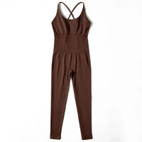 Solid Sexy Jumpsuits Women Summer Sleeveless Rompers Bodysuit Backless Casual Bodycon Playsuits Sports Fashion Streetwear Ladies