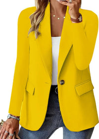 Women's Casual Jackets Blazer Light Yellow V Neck Cozy Lightweight Blazer Suit Jacket