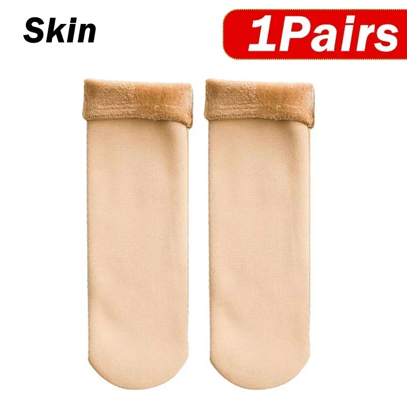 5Pair New Women Winter Thicken Warm Short Socks Thermal Cashmere Wool Socks Nylon Snow Velvet Boots Home Floor Calcetines Mujer