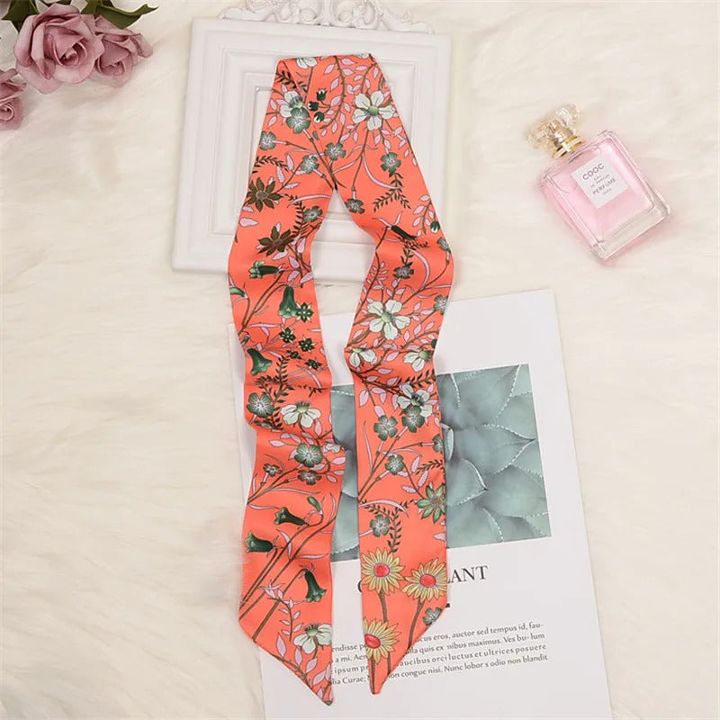 Horse Printing Bag Scarf 2024 New Small Skinny Silk Scarf Women Luxury Brand Foulard Women Tie Fashion Head Scarves For Ladies