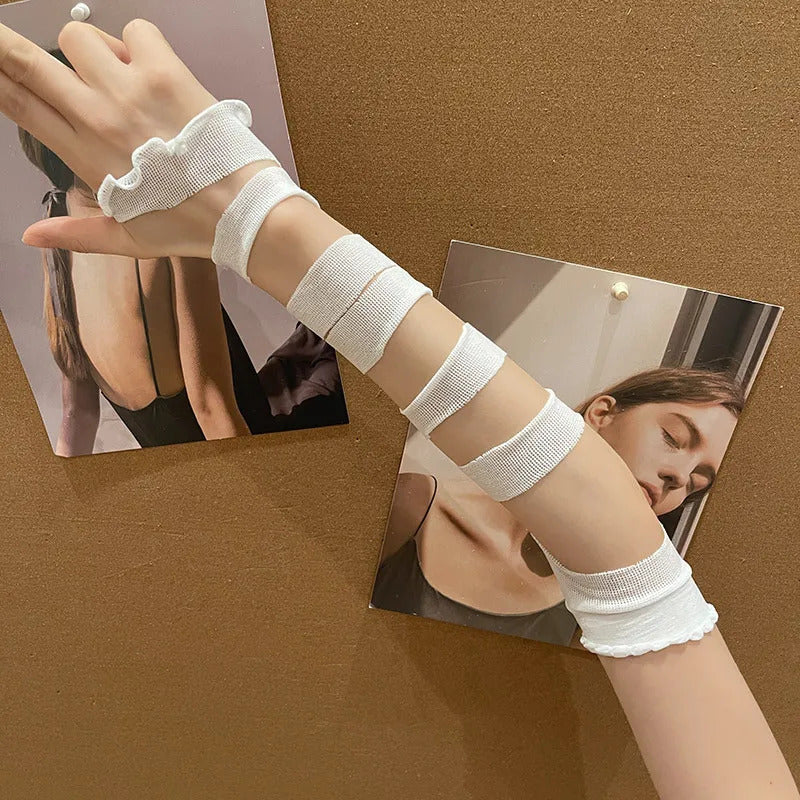 Retro Bandages Arm Sleeves Women Korean Y2K Hot Girl Personality Fashion Oversleeve Jk Lolita Cosplay Dress Up Fingerless Gloves