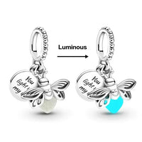 Luminous Firefly 925 Sterling Silver Charm Beads fit Original Pandora Charms Bracelet Necklace Silver Jewelry Making DIY Gift