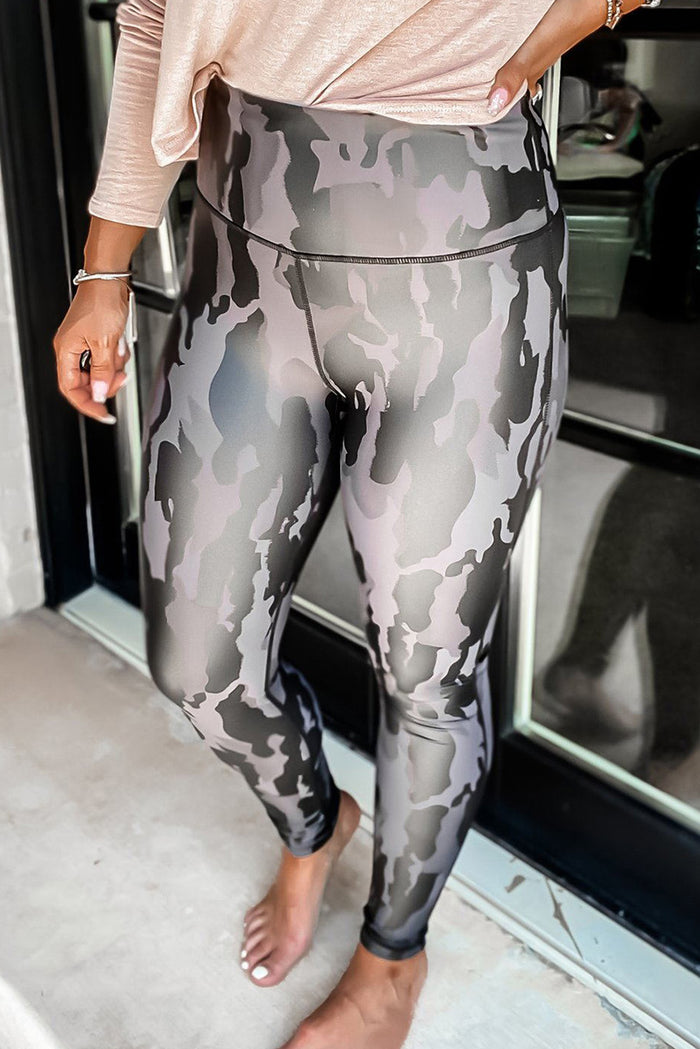 Camo Print Tummy Control High Waist Leggings