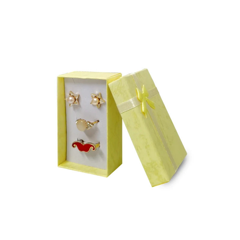 12 pcs High Quality Paper Ring Necklace Set Jewelry Necklace Earrings Rectangular Package Gift Box 5*8*2.5cm