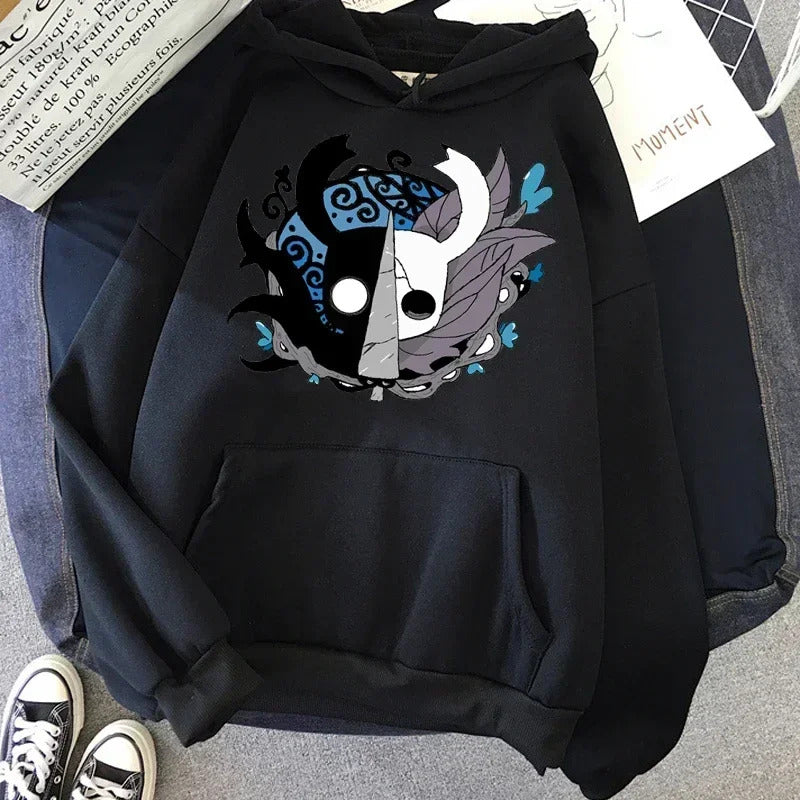 Hollow Knight Hoodies Men Korea Ulzzang Grunge Y2k Aesthetic Fmale Autumn and Winter Pullover Hoddies Graphic Streetwear