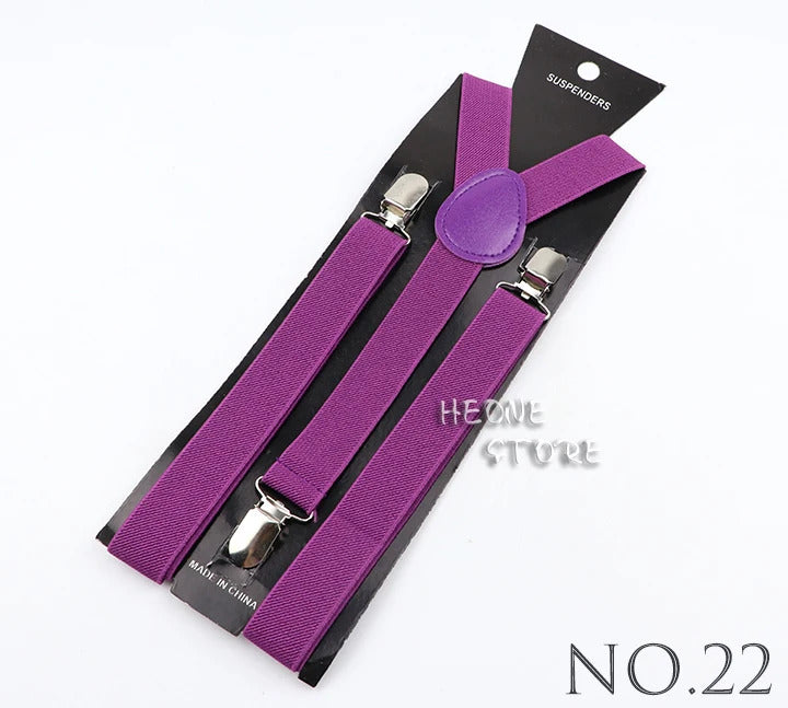 New Candy Color Adjustable Suspenders Elastic Leather Y-Back Braces Straps For Men Women Kids Pants Shirt Girl Skirt Accessories