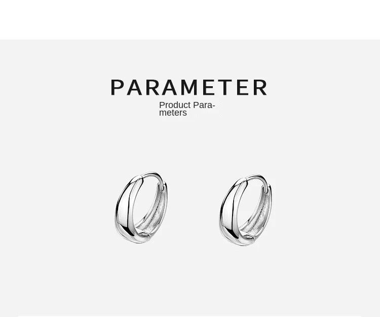 925 Sterling Silver Hot Sale Korean Geometric Hoop Earrings Simple Temperament Exquisite Hot Semale Sexy Jewelry Gift