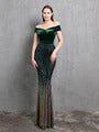 V-Neck Mermaid Dress with Shawl, Long Formal Prom Party Gown, Sequins Sleeveless, Sexy Evening Dress, Plus Size