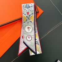 2023 French Versatile Tarot Goddess Sun Ladies 100% Twill Silk Scarf Decoration Long Strip Tie Binding Bag Ribbon