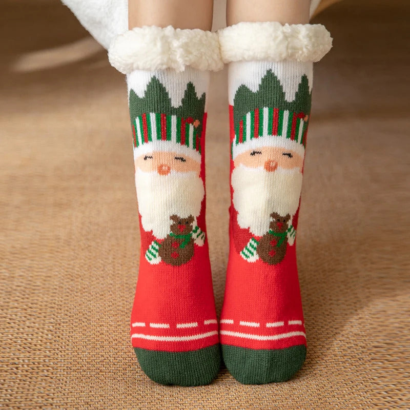 2024 New Cute Warm Socks Thicken Plus Winter Women Fuzzy Socks Christmas Kawaii Stocking Xmas Gift Home Floor Room Funny Sock