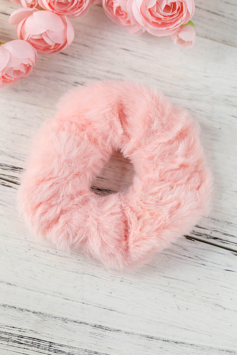 Pink Plush Large Scrunchy Hair Tie