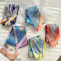 2024 Korean Fashion New Women's Twill Decorative Ribbon Small Scarf Binding Bag Handle Ribbon Hair Band Small Scarf Headband