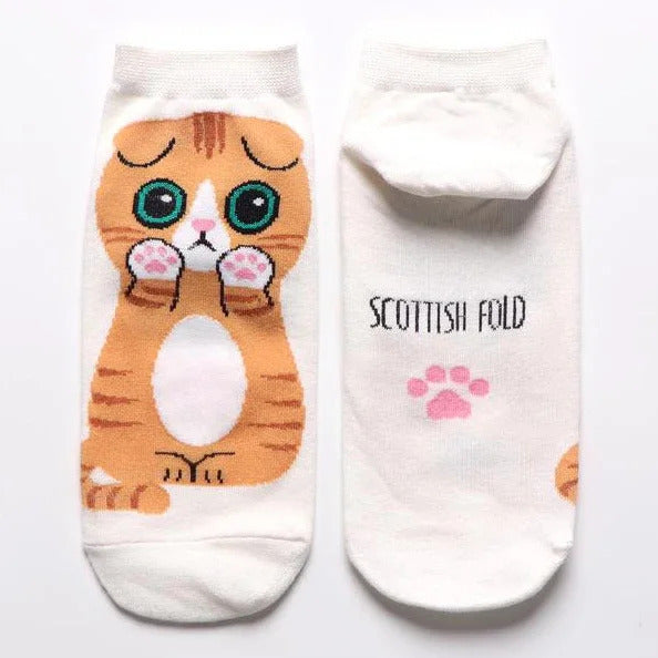 1-5Pairs Cotton Short Sock Cartoon 3D Cat Puppy Dog Animal Socks Harajuku Kawaii Women Girls Anklet Socks Breathable Casual Sox