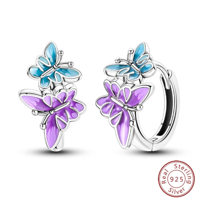 Fresh Spring Women's 925 Sterling Silver Tulip Rose Bee Fruit Original Design Earrings Fit Engagement Party Exquisite Jewelry