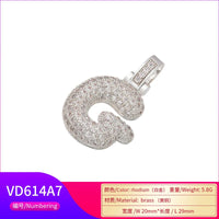 ZHUKOU 20x29mm delicate 26 silver color letter pendant for women handmade DIY necklace earrings jewelry accessories mode: VD614