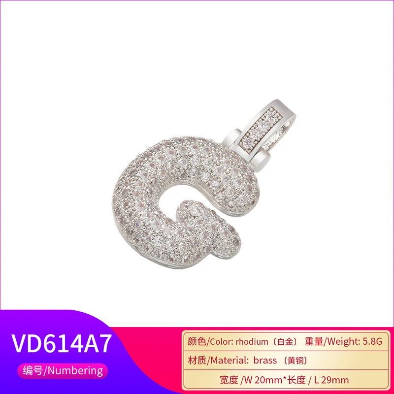 ZHUKOU 20x29mm delicate 26 silver color letter pendant for women handmade DIY necklace earrings jewelry accessories mode: VD614