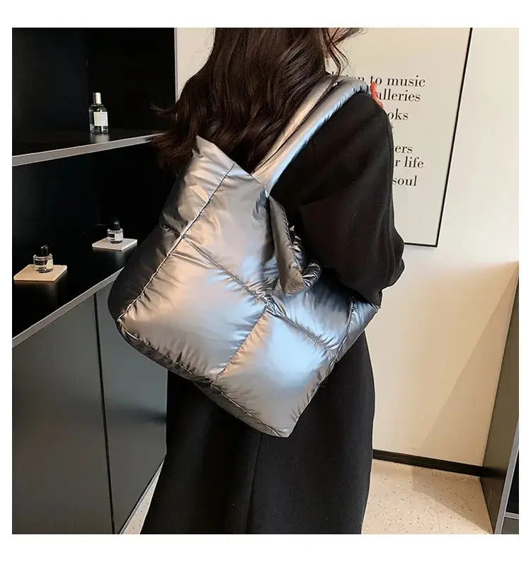 Handbag Female Large-capacity Bag Female New Tide Fashion Shoulder Bag Fall And Winter Cotton Bag Hundred Tote Bag