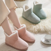 2024 Winter Warm Shoes Woman Men Indoor Slippers Soft Plus Couples Home Floor Snow Boots Anti-slip Female House Footwear