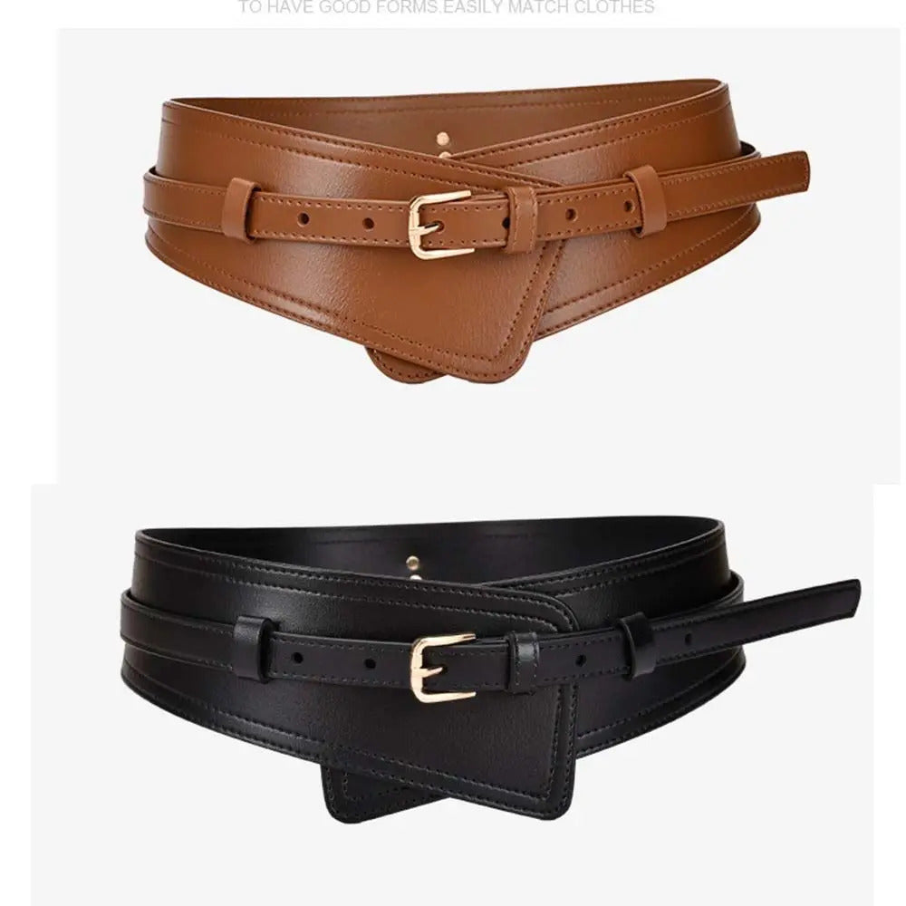 Girls Slimming Sweater Overcoat Belts For Women PU Leather Apparel Accessories Waistband Wide Belts Cummerbunds Waist Belt