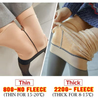 Thicken Polar Stockings Winter Warm Leggings Women'S Fleece Lined Tights Skin Effect Pantyhose Fake Translucent Wool Sock Pants