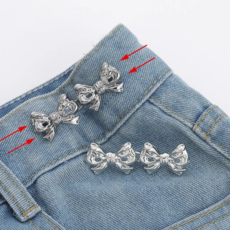 Removable Waist Tightening Buckle Invisible Snap Button Brooch Jewelry Jeans Pant Clothing Waist Buckle Waistband Adjust Tool