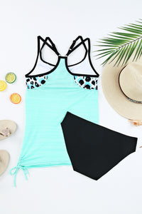 Leopard Printed Lined Tankini Swimsuit