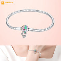 Danturn 925 Sterling Silver Bracelets Gold Heart, Butterfly Crown Women Bangles Luxury Jewelry Anniversary GIft DIY Fashions