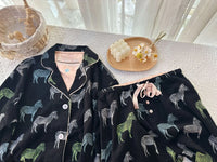 100% Cotton Pajamas for Women Loose Cartoon Long Sleeve Pants Loungewear Women 2 Piece Set Pj Women Outfit Sleepwear Set Pijamas