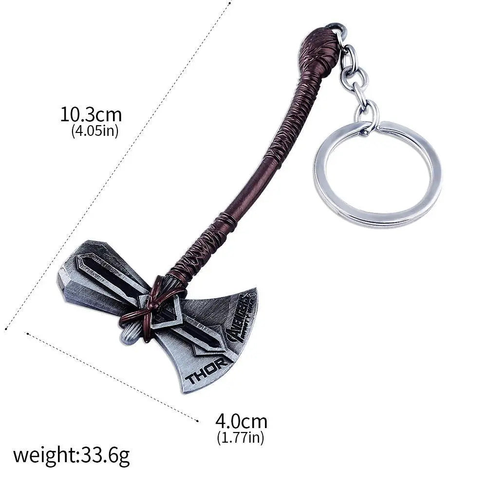 Thor Hammer Metal Keychain Movie Key Ring Cosplay Prop Key Holder For Fans Bag Ornament Car Pendant Gift