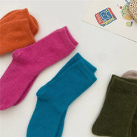 Winter Thicken Warm Long Socks Rabbits Hair Women's Socks Solid Thermal Cashmere Harajuku Crew Sock News Fashion Japanese Kawaii