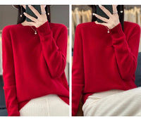 New cashmere sweater women's sweater in autumn and winter 100% merino wool fashion O-neck autumn warm pullover top