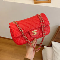 2024 new diagonal chain small square bag, classic texture, simple and fashionable, niche fashion style, luxurious high-end feel