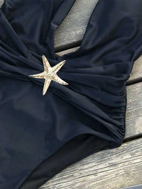 2 Piece Swimsuits for Elegant Women Starfish One Piece Bathing Suits with High Split Skirt Cover ups Sexy Halter Bikini Sets K59