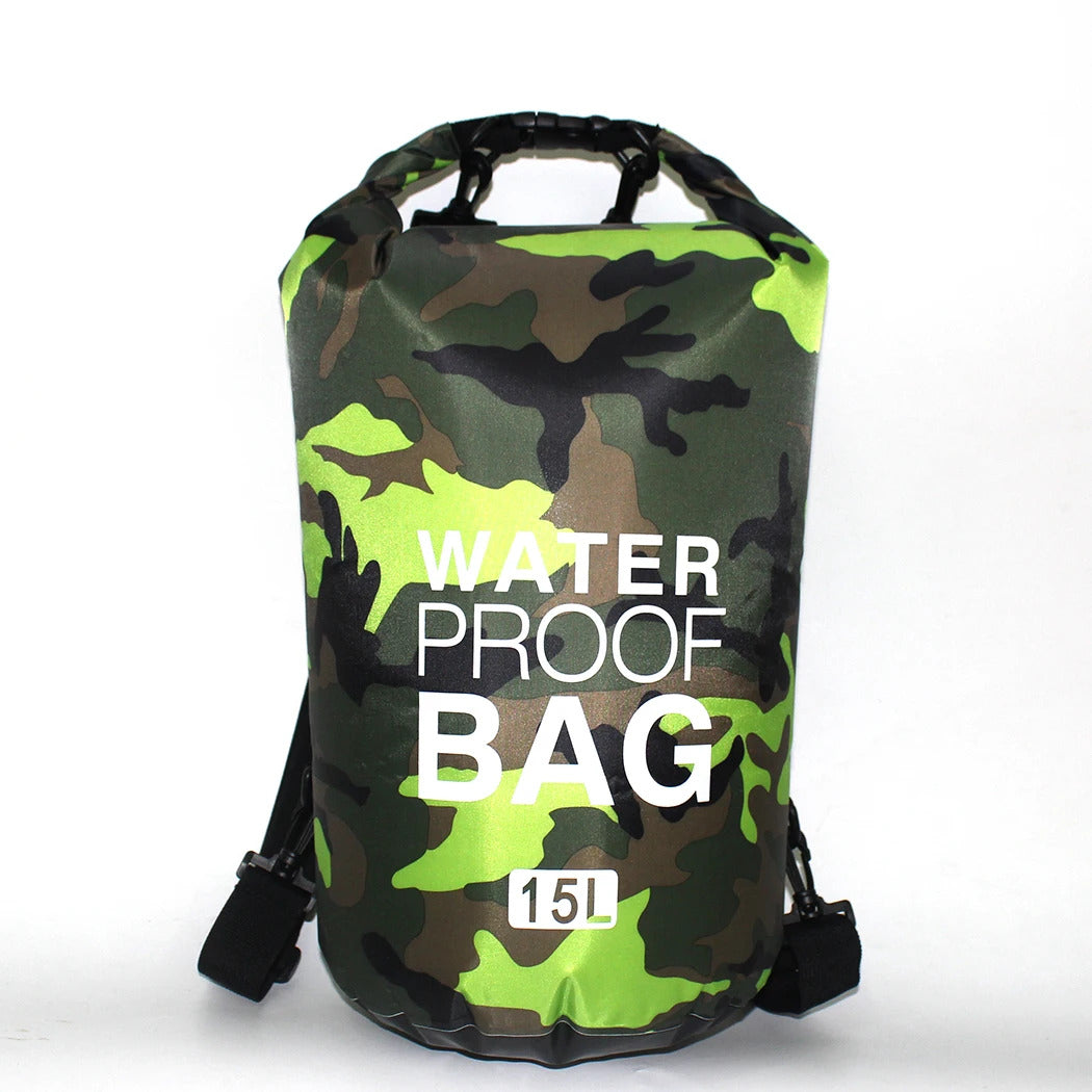 2/5/10/15/30L Outdoor Camouflage Waterproof Dry Bags Portable Rafting Diving Dry Bag Sack PVC Swimming Bags for River Trekking