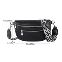 Women's Waist Bag Multi-pocket Street Fanny Pack PU Leather Chest Bag Fashion Wide Strap Crossbody Bag Retro Solid Shoulder Bags