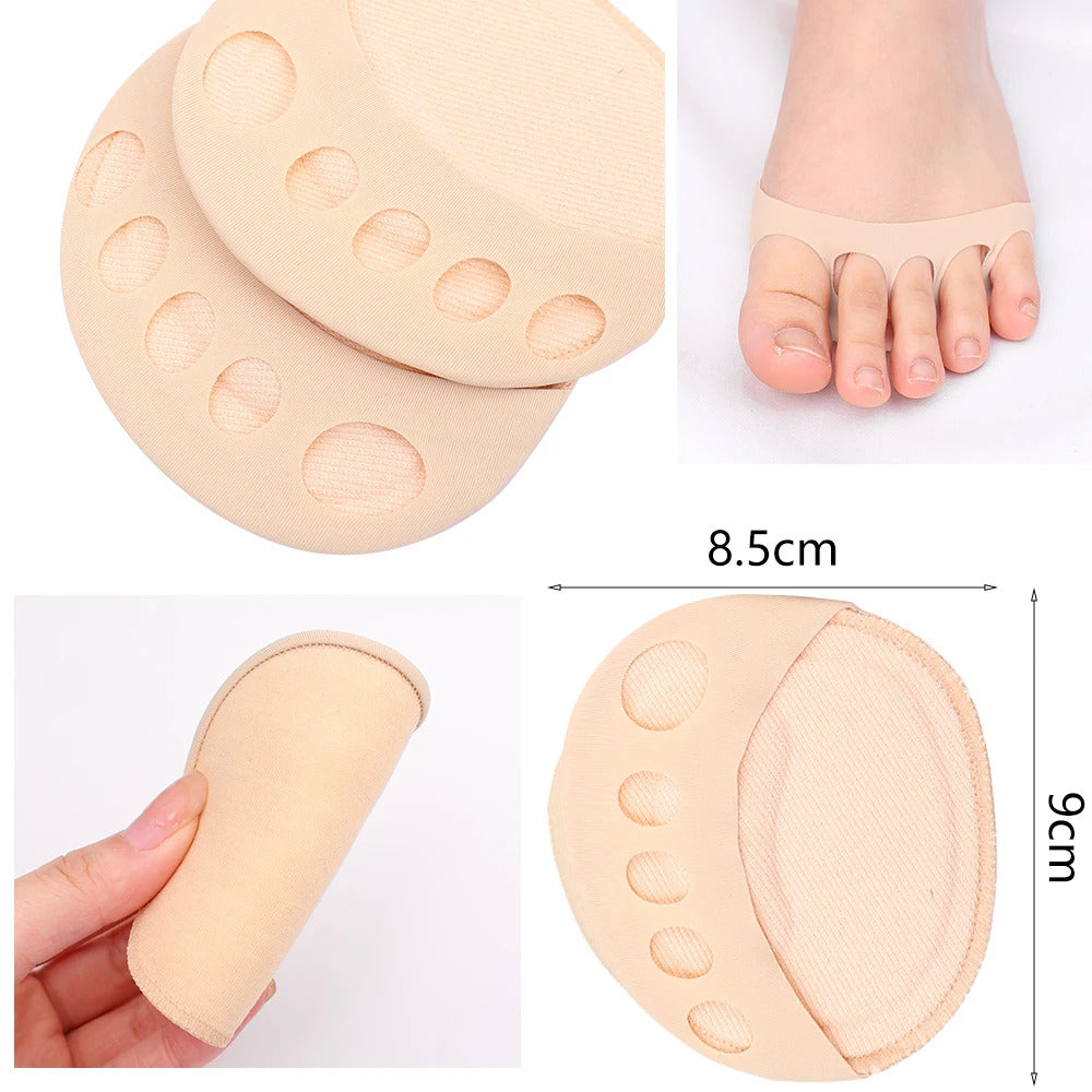 10pcs Front Foot Pads Women's Summer Thin Anti Wear High Heel Pads Non Slip Half Palm Five Finger Sock Invisible Split Toe Socks