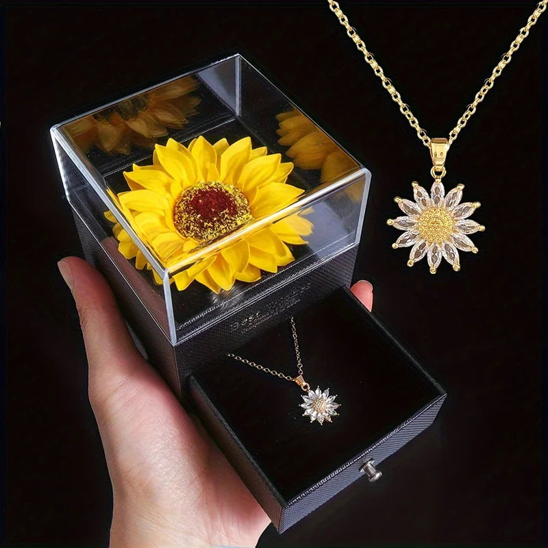 Elegant Sunflower Necklace Gift Set - Celebrate Love, Loyalty