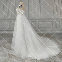 Luxe Shimmer Tulle Off Shoulder Wedding Dress with Embroidered 3D Flowers Sweetheart Puffy Lace Up Customized Bridal Gowns