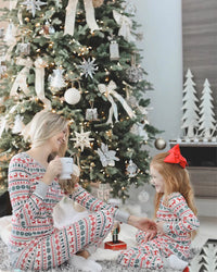 Christmas Family Matching Pajamas Set 2023 Mom Dad Kids Elk Print 2Pcs Clothes Baby Romper Family Look Soft Sleepwear Xmas Gift