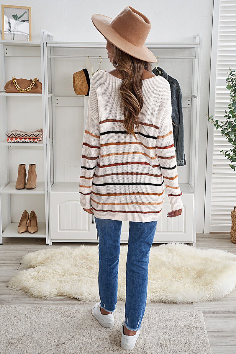 Multicolor Striped Knit Sweater