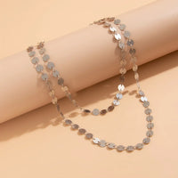 Fashion Colorful Crystal Chain Necklace for Women Simple Silver Color Long Y-shaped Clavicle Chain Necklace Party Jewelry Gifts