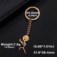 Teamer Funny Middle Finger Stickman Keychain 2024 Cute Trend School Bag Car Key Pendant Couple New Trinket Gift Keyring