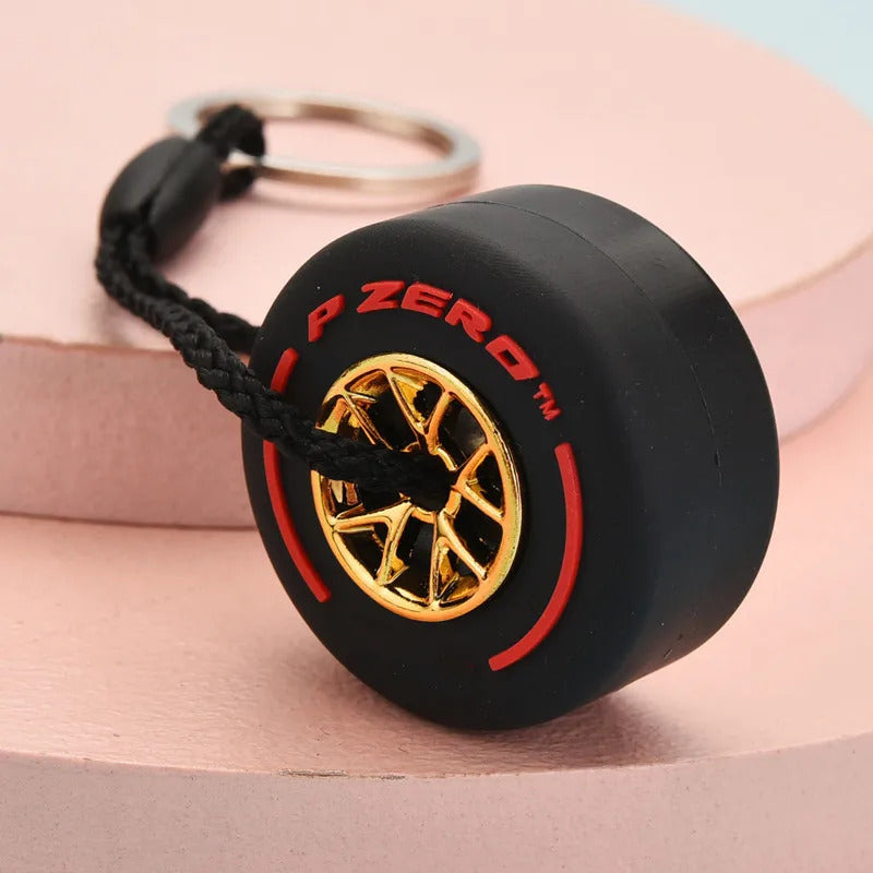 Luxury Mini F1 Racing Tire Keychain Car Key Accessories PVC Tyre Pendant Bag Charm Men's Gadgets Gifts For Friends Car Lovers