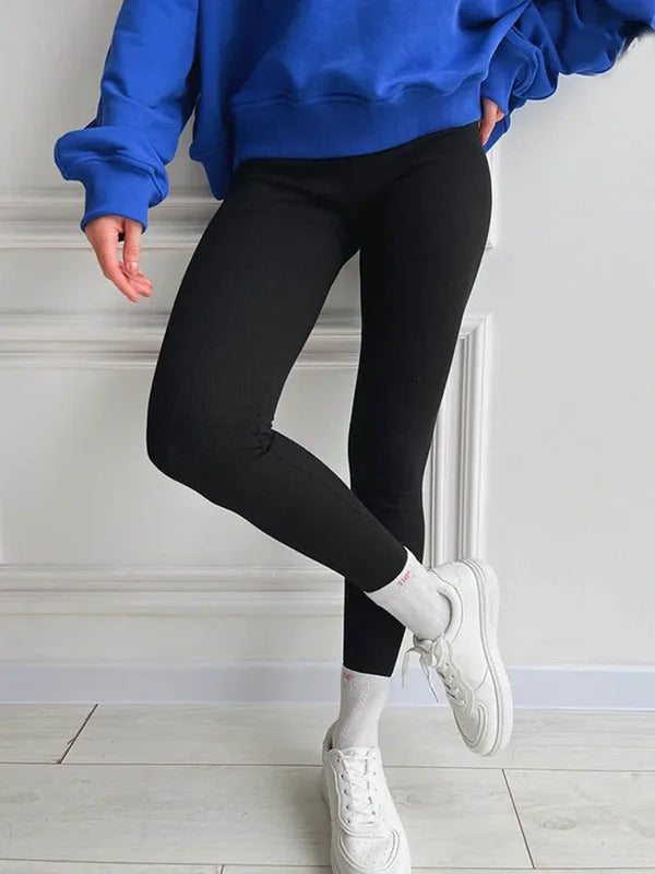 Women's Leggings with Fleece Thermal Cotton Skinny Pants Winter Stretch Black Grey Tights Thick Warm Velvet Leggings for Women