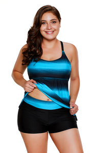 Greenish Strappy Hollow-out Back Tankini