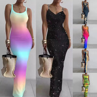 Elegant Bodycon Maxi Dress Women Summer 2024 Sleeveless Backless Sexy Outfits Party Club Sundress Beach Holiday Long Dresses