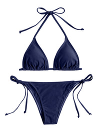 Swimwear Thong Bikini Set Sexy New Navy Blue Swimsuits Woman Sexy Bathing Suits Bikinis Triangle Bandage Female Beachwear